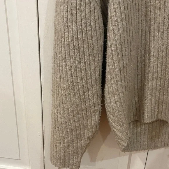 Women's Tan Deep V-Neck Sweater - Picture 5 of 13